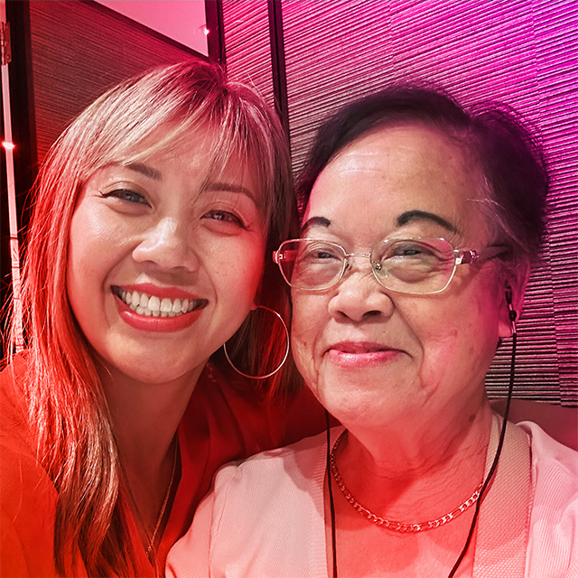 Liza Choa with her mother
