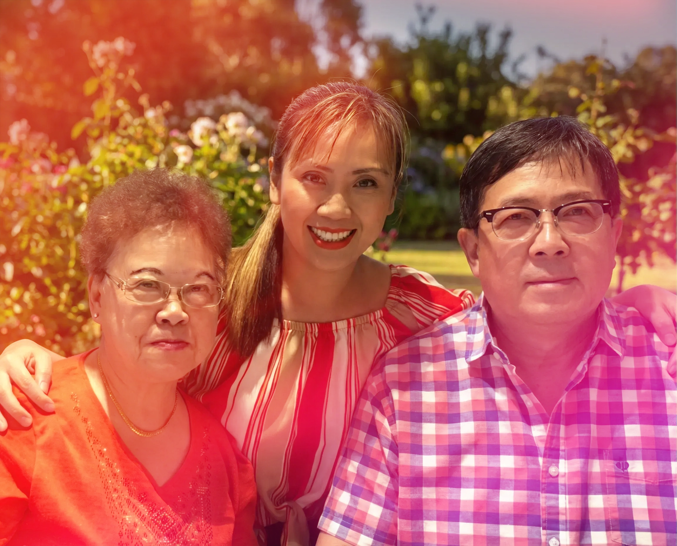 Liza with her parents